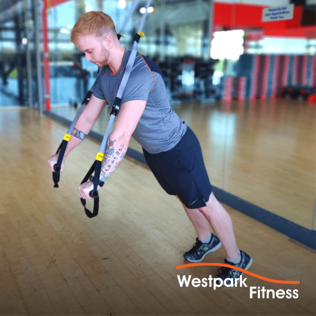 trx chest press exercise of the week at westpark fitness